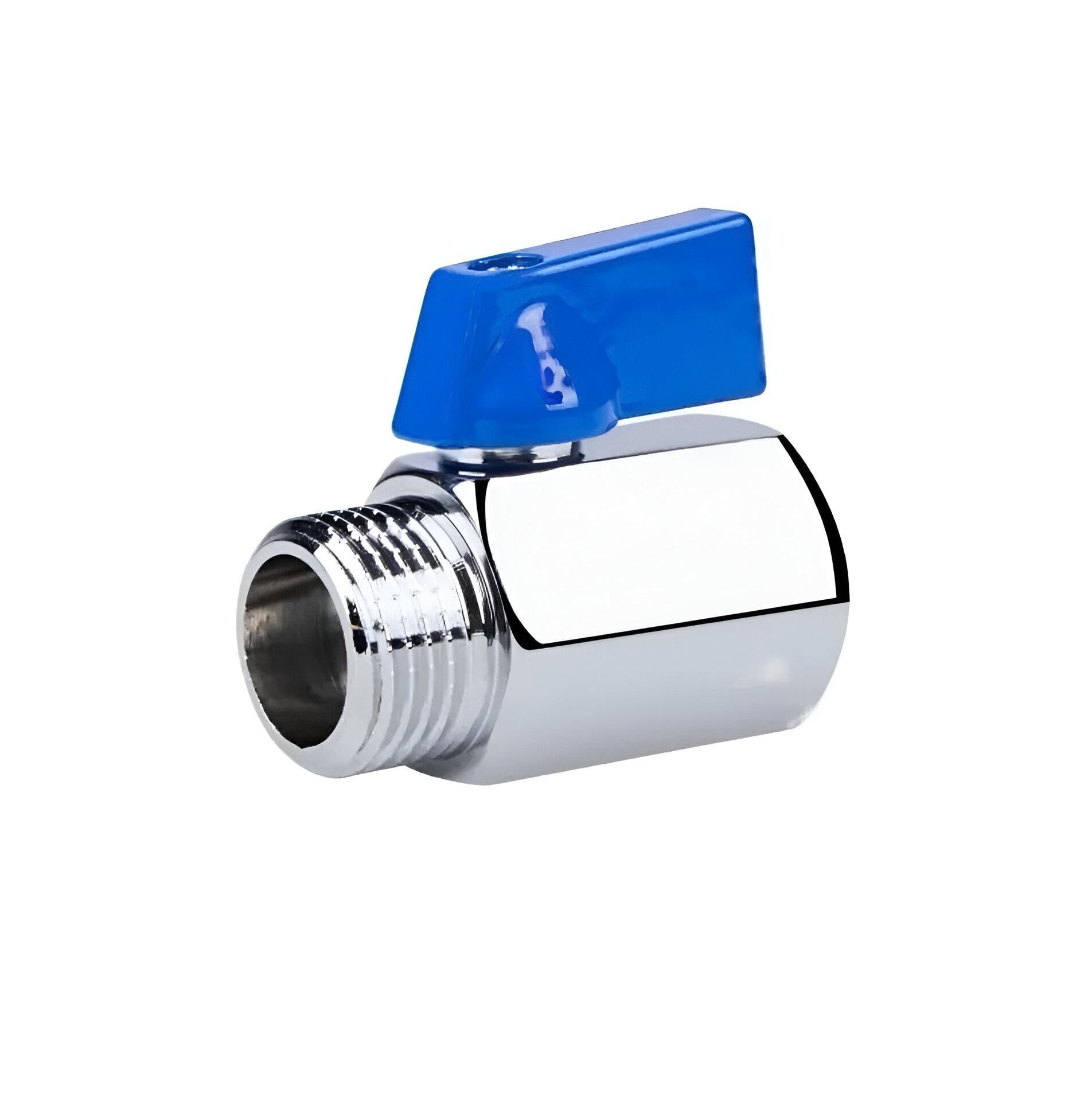 Кран шаровой мини PROFACTOR 1/2" ВВ хромированная синяя ручка (AKD7912)