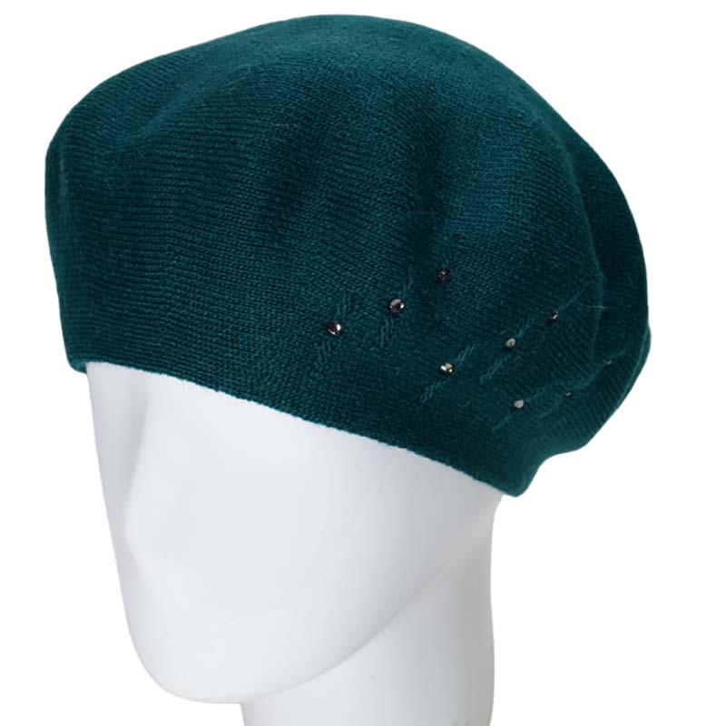 Берет женский Lirus Бисер двойной тонкой вязки Зеленый (119221)