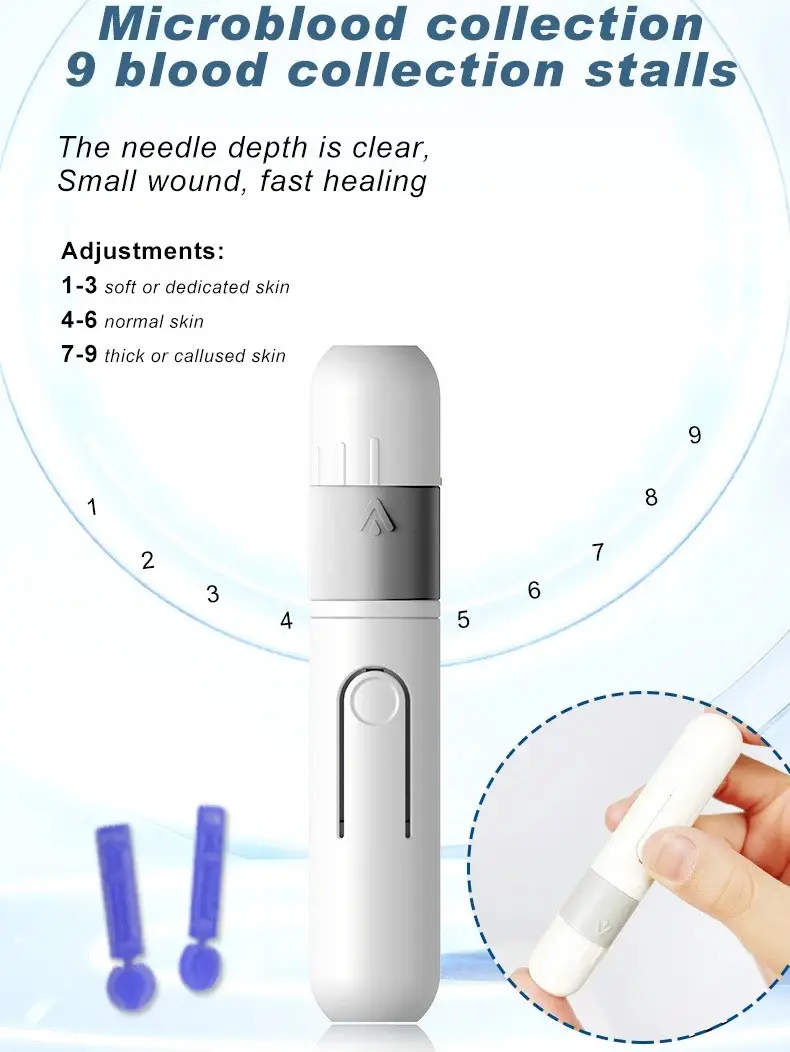 Глюкометр для измерения сахара в крови Blood Glucose Meter JZIKI-W206 с тест-полоски 50 шт. (29379095) - фото 7