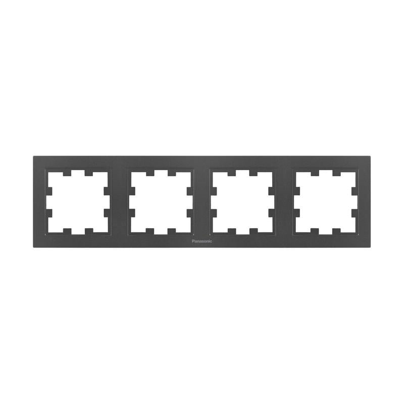 Рамка для розеток четырехместная Panasonic Karre Plus 55 ABS горизонтальная Дымчатый (WDTF08042DG-UA1) - фото 1 Рамка для розеток четырехместная Panasonic Karre Plus 55 ABS горизонтальная Дымчатый (WDTF08042DG-UA1) - фото 1