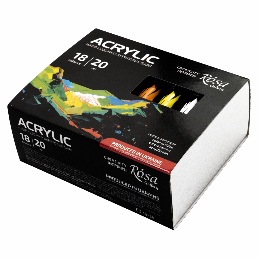 Набір акрилових фарб ROSA Gallery 9074774 18х20 мл (4823098538165) Набір акрилових фарб ROSA Gallery 9074774 18х20 мл (4823098538165)