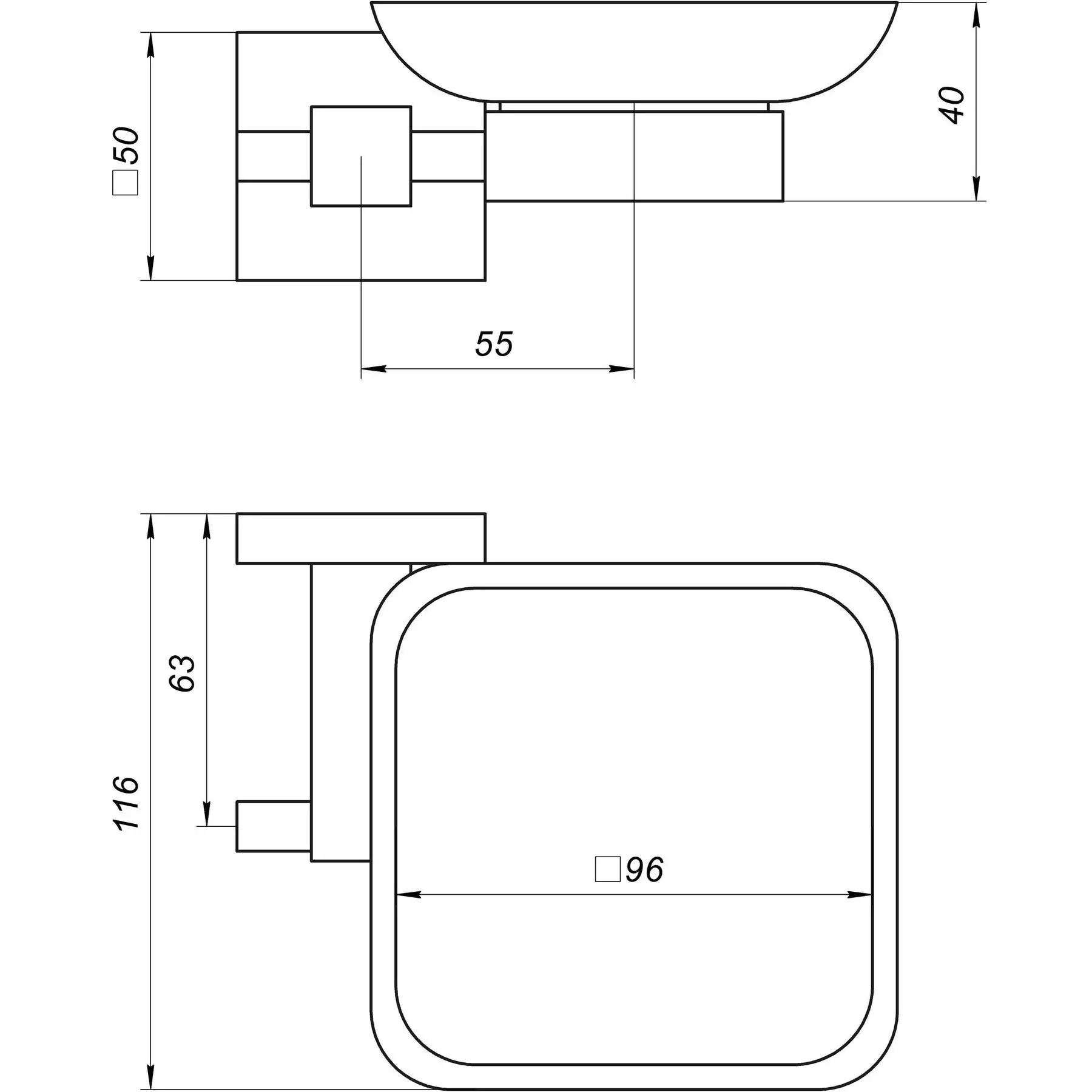 Мыльница одинарная Globus Lux SQ 9408 (GSR-000019466) - фото 4