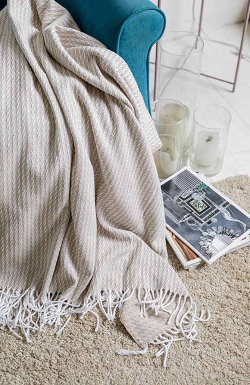 Покрывало хлопковое летнее евро 200х220 см Бежевый