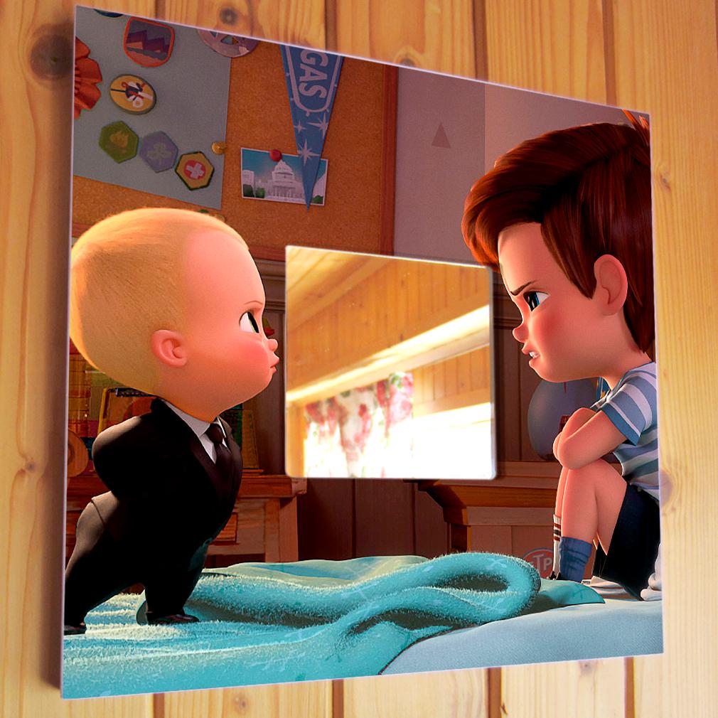 Зеркало декоративное в детскую "Бос-молокосос" 260х260 мм (M03833)