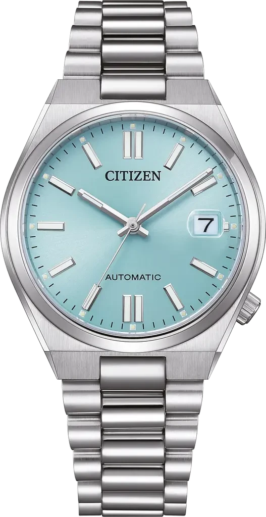 Наручные часы мужские Citizen NJ0200-50L Tsuyosa Collection механические с сапфировым стеклом/стальным корпусом и голубым циферблатом