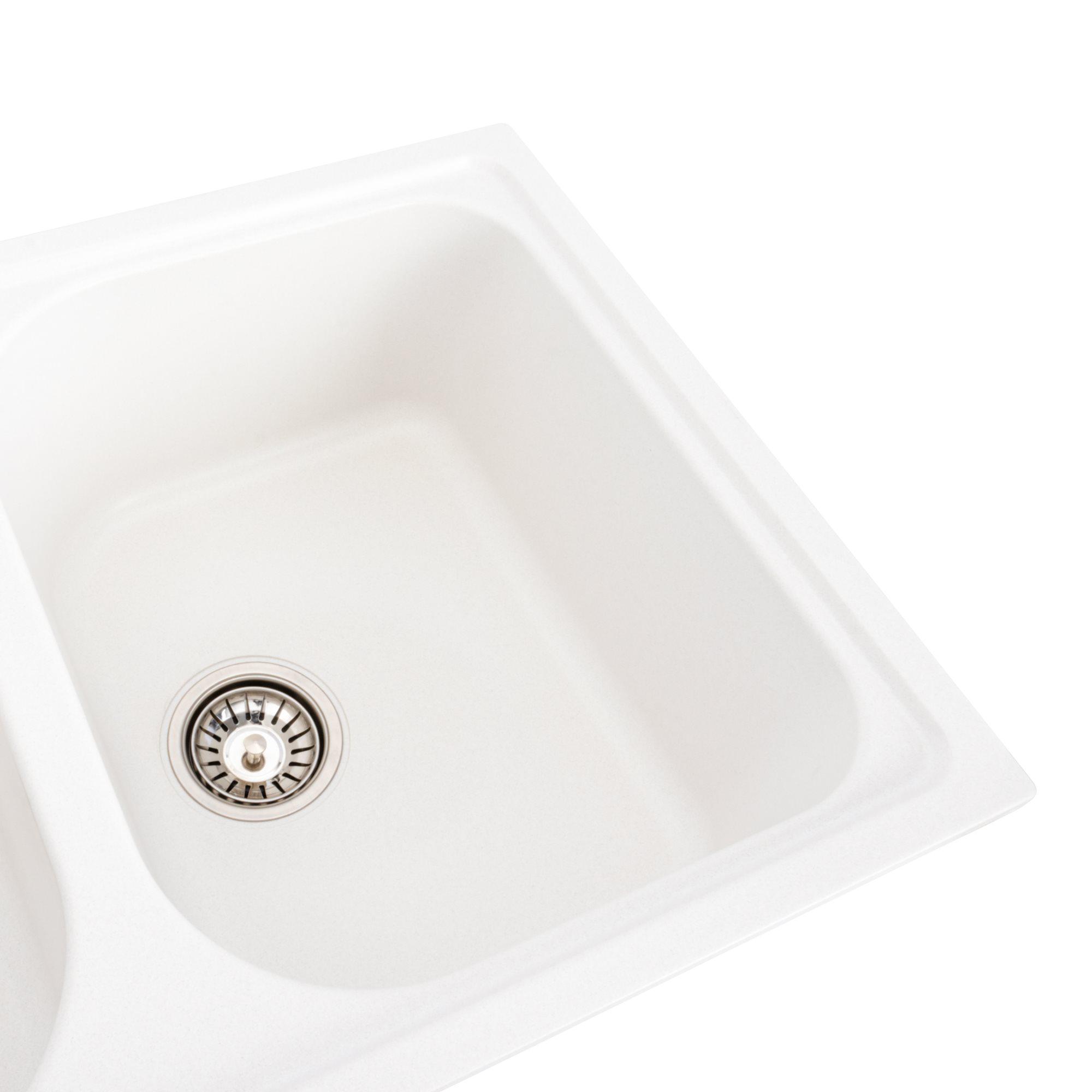 Мойка для кухни гранитная Platinum 7950 Equatoria матовая Белоснежный - фото 3 Мойка для кухни гранитная Platinum 7950 Equatoria матовая Белоснежный - фото 3