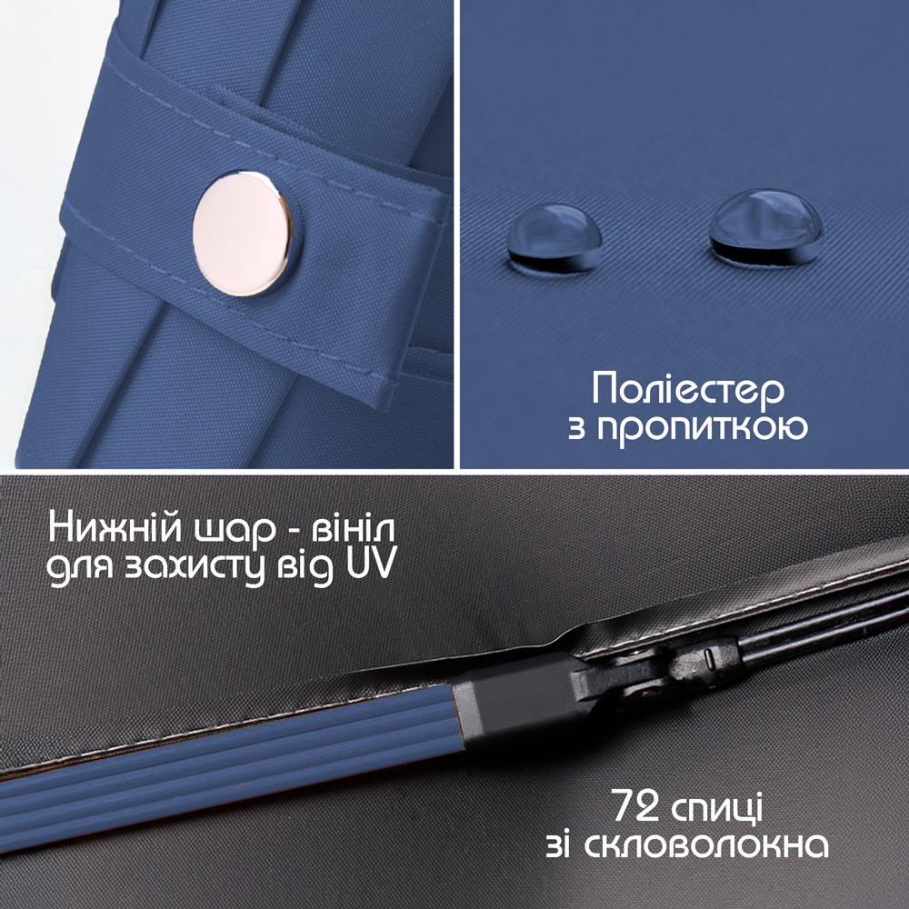 Зонтик автоматический двухслойный от дождя и солнца LOSSO Elite 105 см Темно-синий (526302019 ) - фото 2