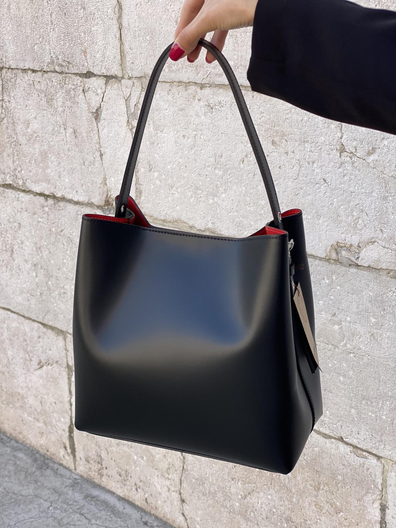 Сумка женская из натуральной кожи Черный (IT-1000) - фото 3 Сумка женская из натуральной кожи Черный (IT-1000) - фото 3