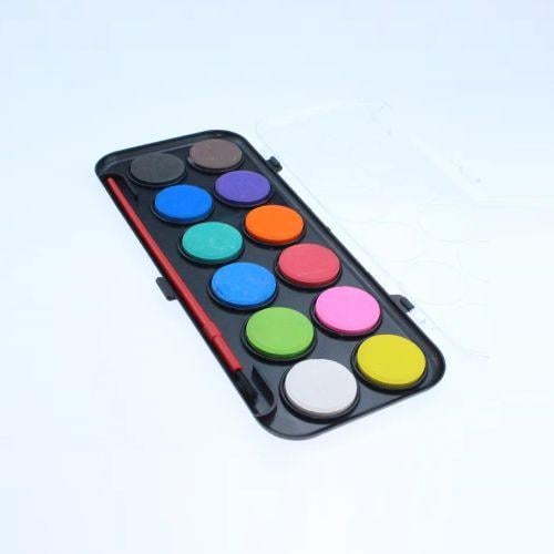 Краски акварельные сухие 12 цв с кисточкой (WW00557ST)