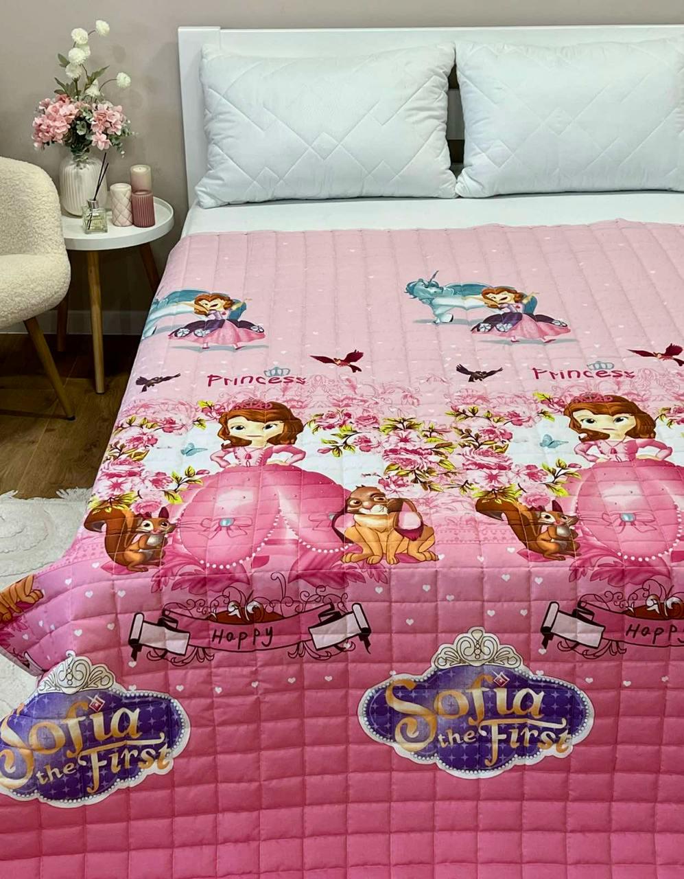 Ковдра дитяча з малюнком принцеса Disney двостороння 150х210 см Рожевий - фото 2 Ковдра дитяча з малюнком принцеса Disney двостороння 150х210 см Рожевий - фото 2