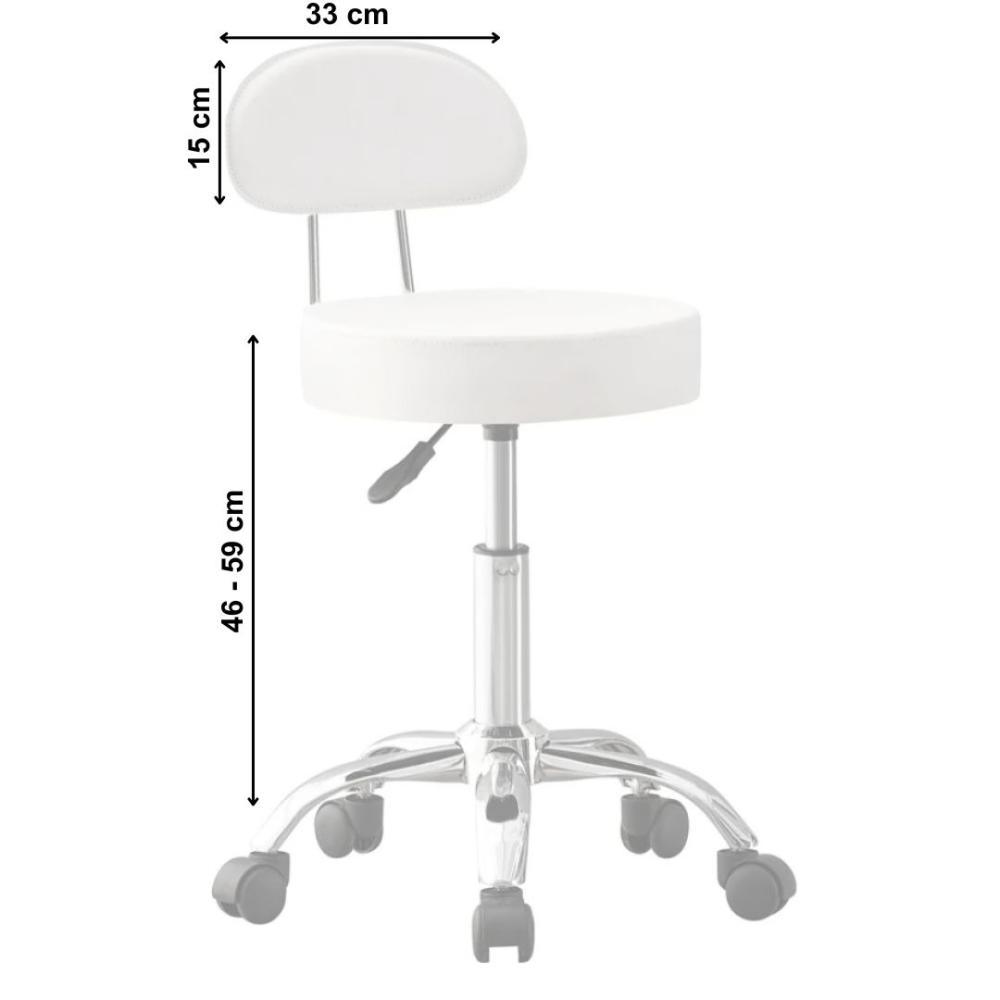 Крісло-табурет Bonro B-491 поворотне зі спинкою на колесах Білий (106-76-40300050) - фото 4 Крісло-табурет Bonro B-491 поворотне зі спинкою на колесах Білий (106-76-40300050) - фото 4