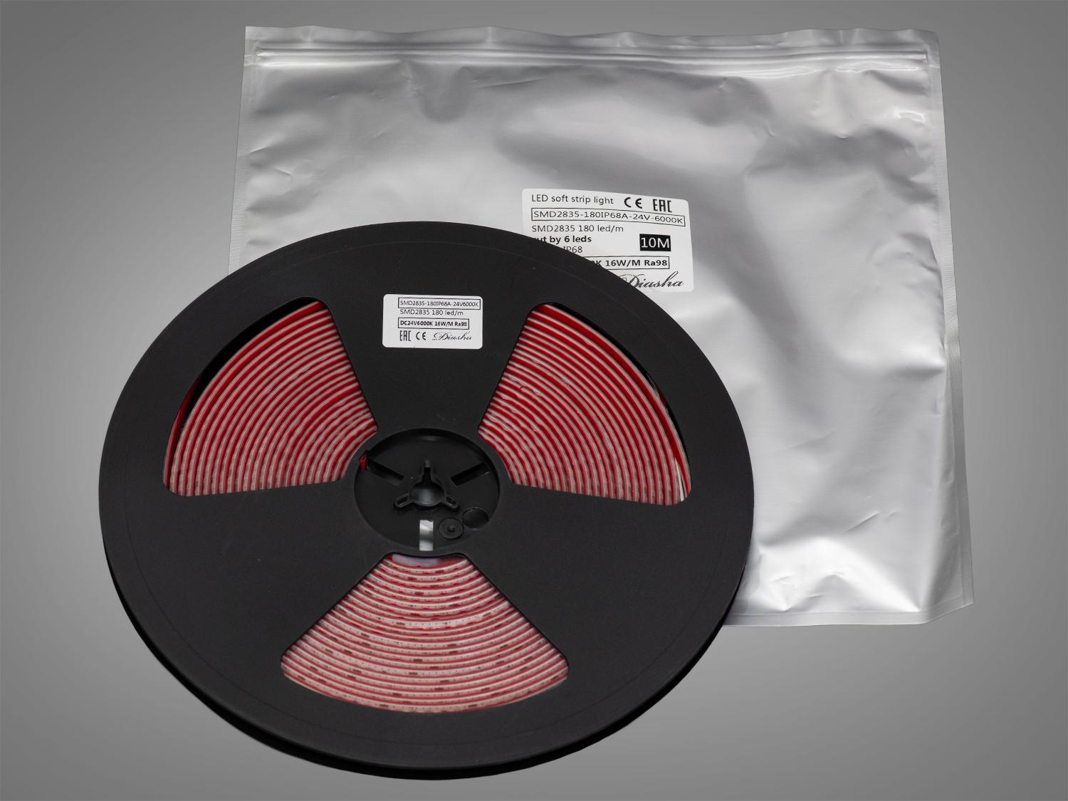 Світлодіодна стрічка 24 В 180 діодів на метр герметична 8 мм Холодний білий (P24-2835-180-CW-68-8/10) - фото 2 Світлодіодна стрічка 24 В 180 діодів на метр герметична 8 мм Холодний білий (P24-2835-180-CW-68-8/10) - фото 2