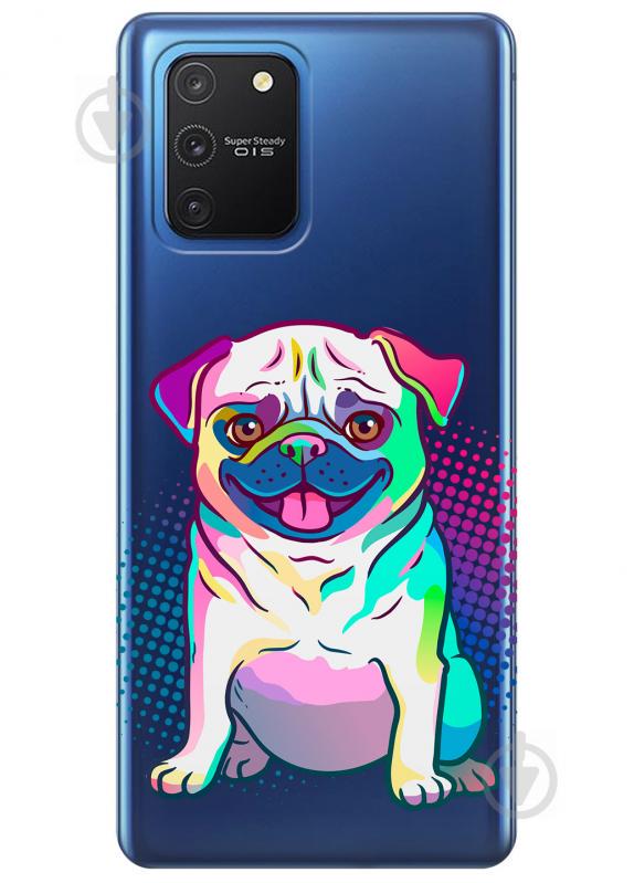 Прозорий силіконовий чохол iSwag для Samsung Galaxy S10 Lite з малюнком - Мопс (KS3485)