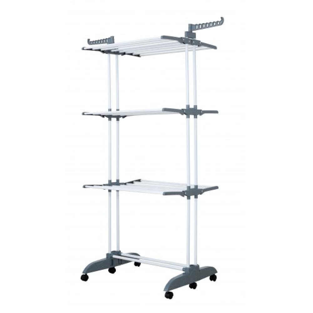 Сушилка-органайзер для белья Bonro B88 многоярусная раскладная на колесиках до 35 кг Серый (132-76-42400234) - фото 1