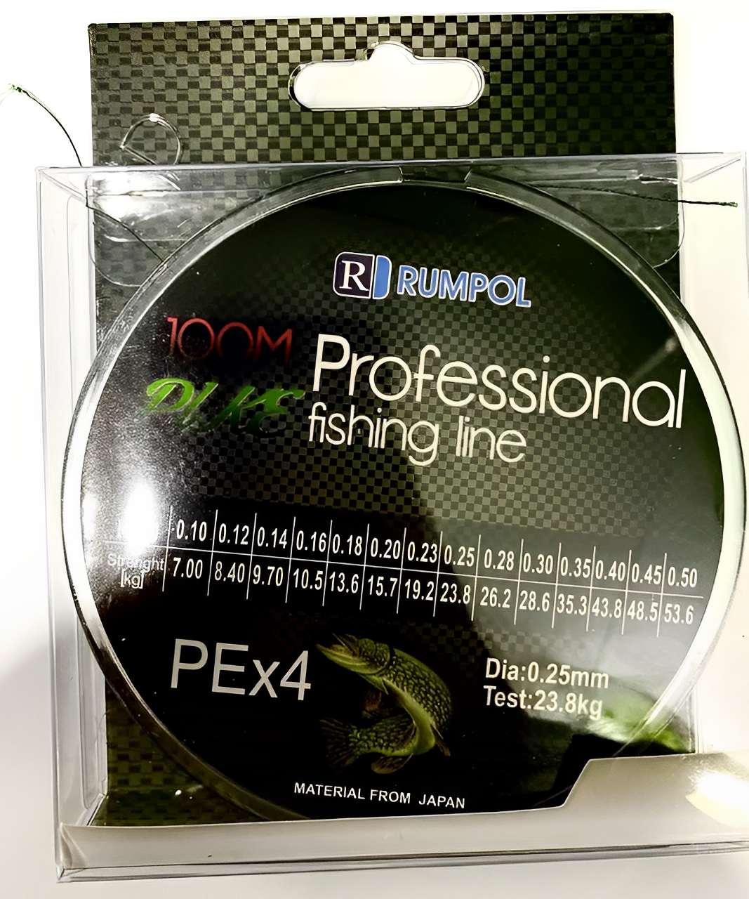 Шнур риболовний плетений Rumpol Professional fishing line 100 м 0,14 мм 9,7 кг Зелений