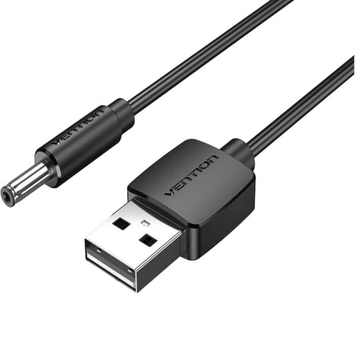 Кабель питания Vention USB AM - 3,5 мм DC Power PVC 5V 2A 1 м Black (CEXBF)