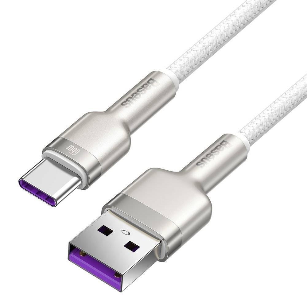 Кабель Baseus Metal Data Cable USB to Type-C CAKF000102 66W 1 м White - фото 4