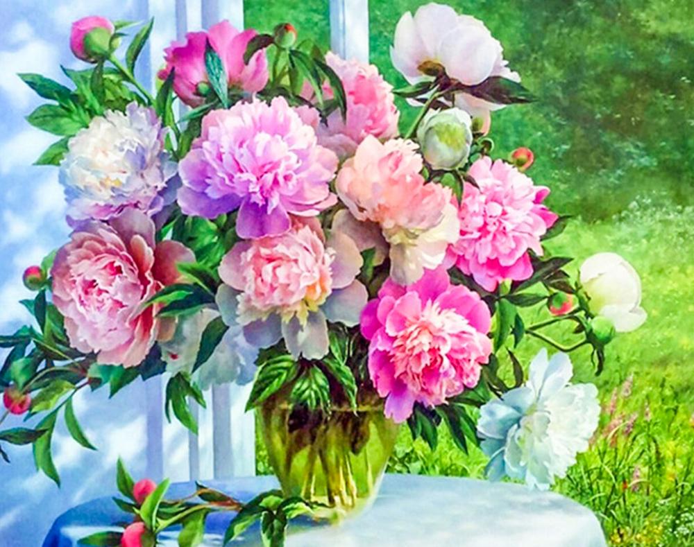 Алмазна мозаїка SHLab Півонії на Столиці SH-30204 повна викладка 30x40 см (30204)