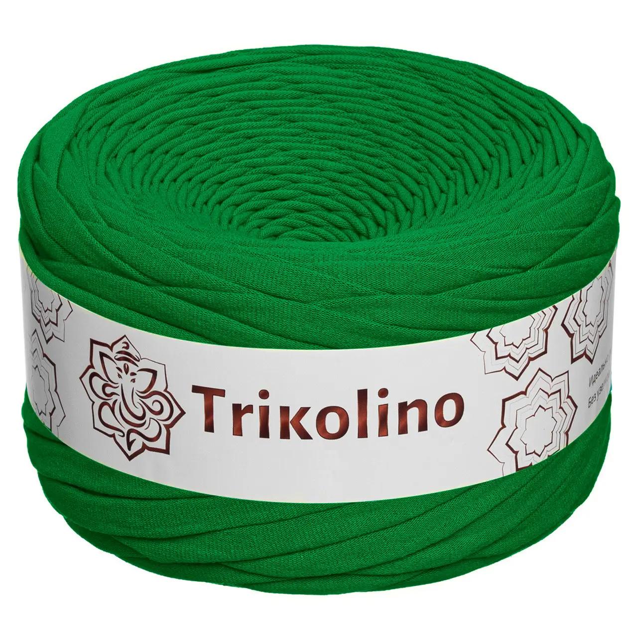 Пряжа трикотажная Trikolino 7-9 мм 100 м Лесной зеленый