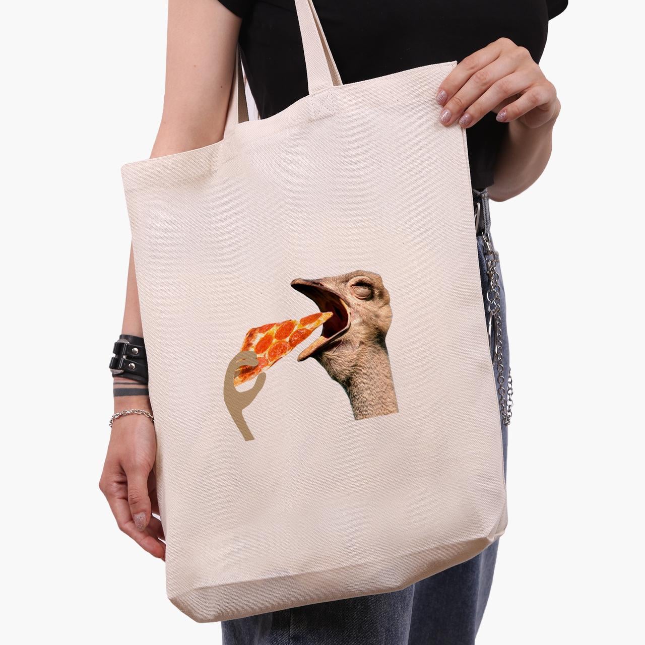 Еко сумка шоппер птахи SWAG 41х39х8 см Бежевий (9227-1541-WTD)