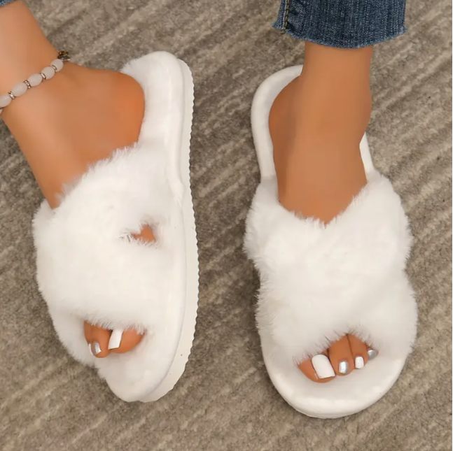 Домашні тапочки жіночі з відкритим носком р. 40 Білий (1325/5) - фото 5