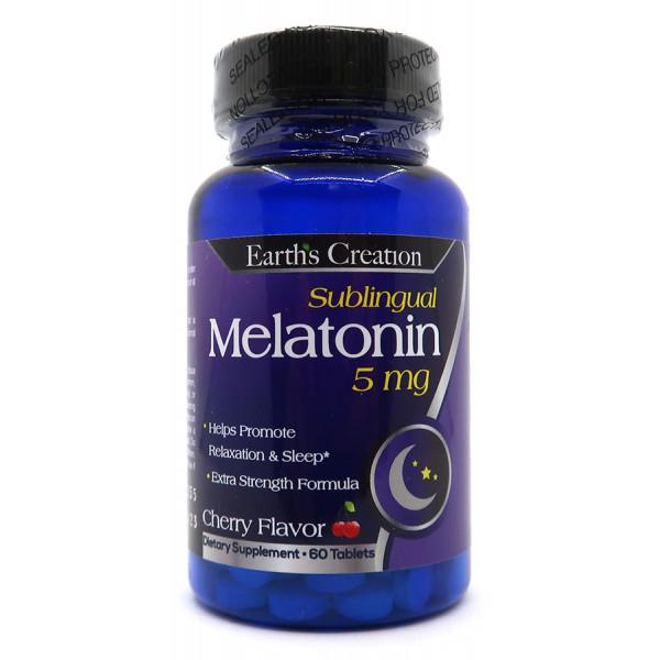 Мелатонін Earths Creation Melatonin 5 mg Sublingual cherry 60 таблеток (00000038143)