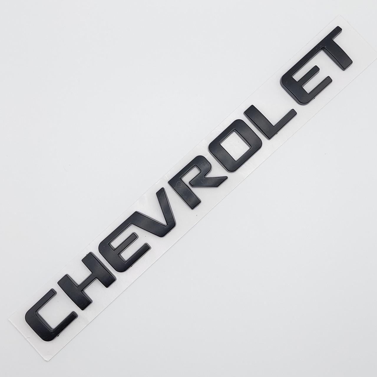 Эмблема надпись Chevrolet ABS 19,5х1,7 см Черный матовый (1783527510)