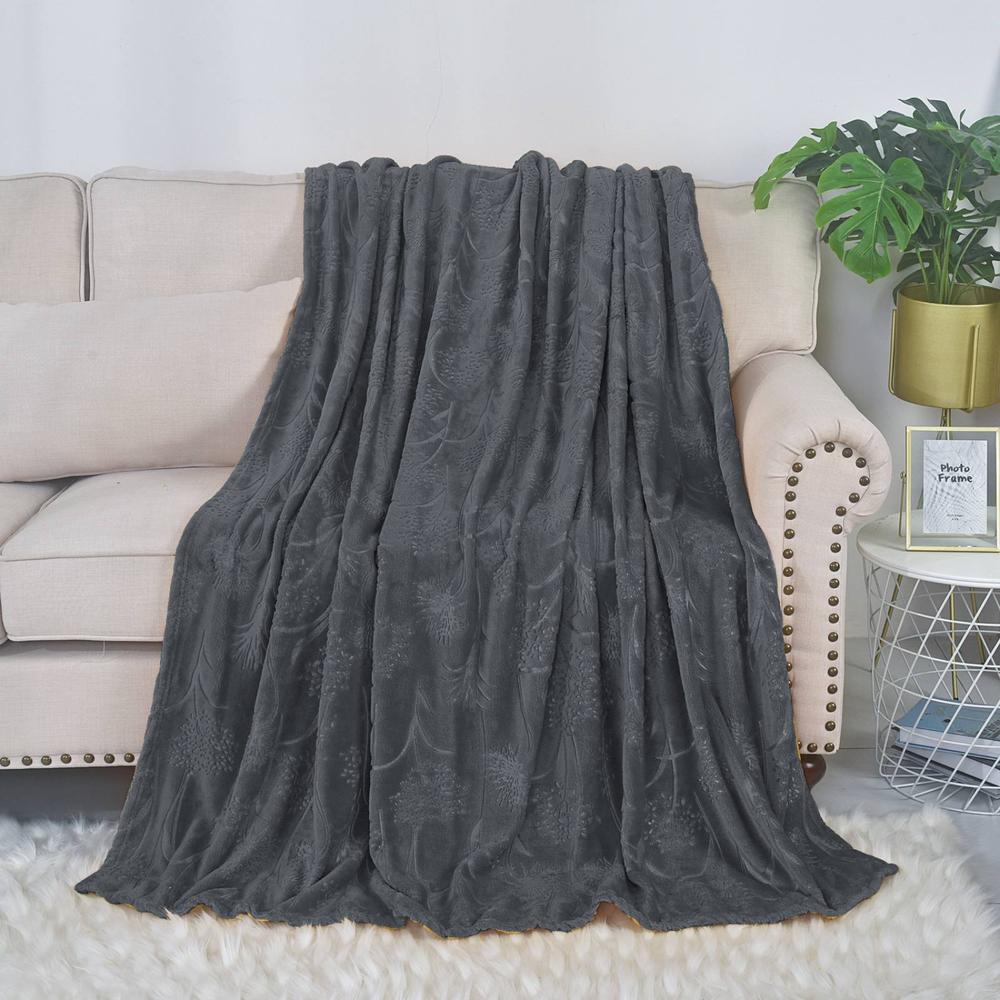 Плед Dana Deco Веточка 160х200 см полиэстер HM160 Графитовый (DR014101) Плед Dana Deco Веточка 160х200 см полиэстер HM160 Графитовый (DR014101)