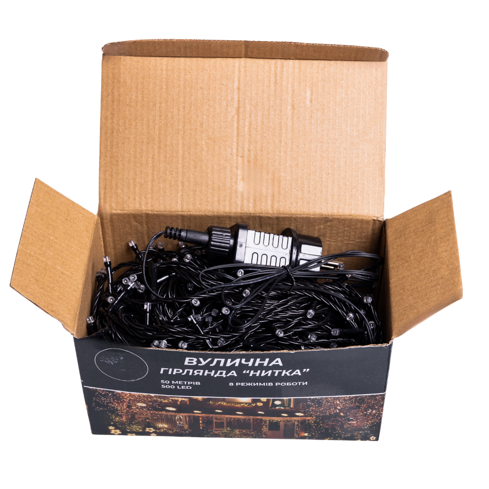 Гирлянда Нитка уличная 500 LED 50 м Черный/Синий (CF500L50MBBL) - фото 5 Гирлянда Нитка уличная 500 LED 50 м Черный/Синий (CF500L50MBBL) - фото 5