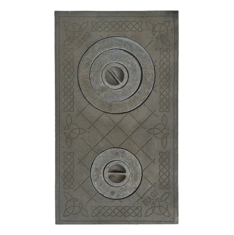 Плита чугунная Булат 2 конфорки с узором 410х710 мм Плита чугунная Булат 2 конфорки с узором 410х710 мм