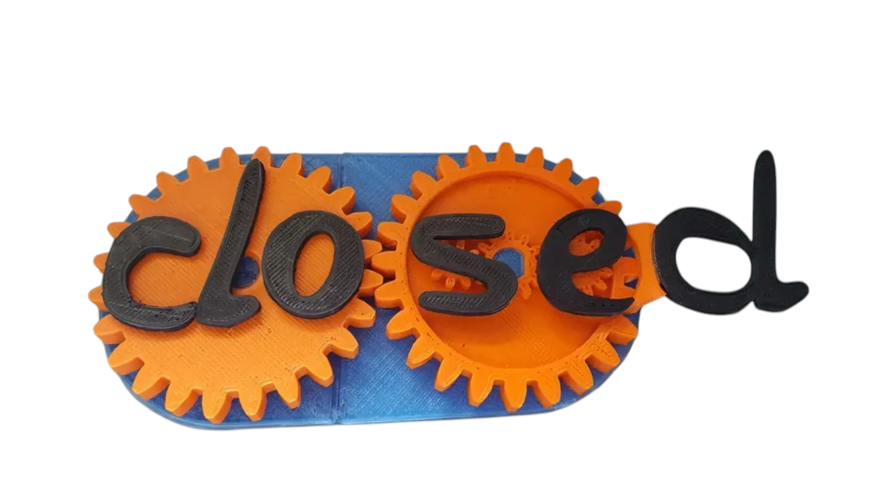 Табличка Open/Closed Sign 3D-печать 35 см (2973028349)