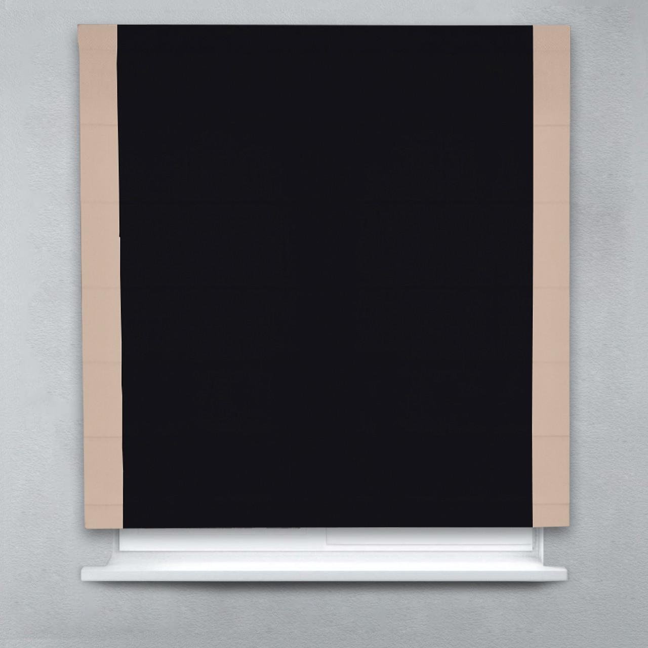 Римская штора Блэкаут Перфект с кантами по бокам 110х170 см Черный/Бежевый