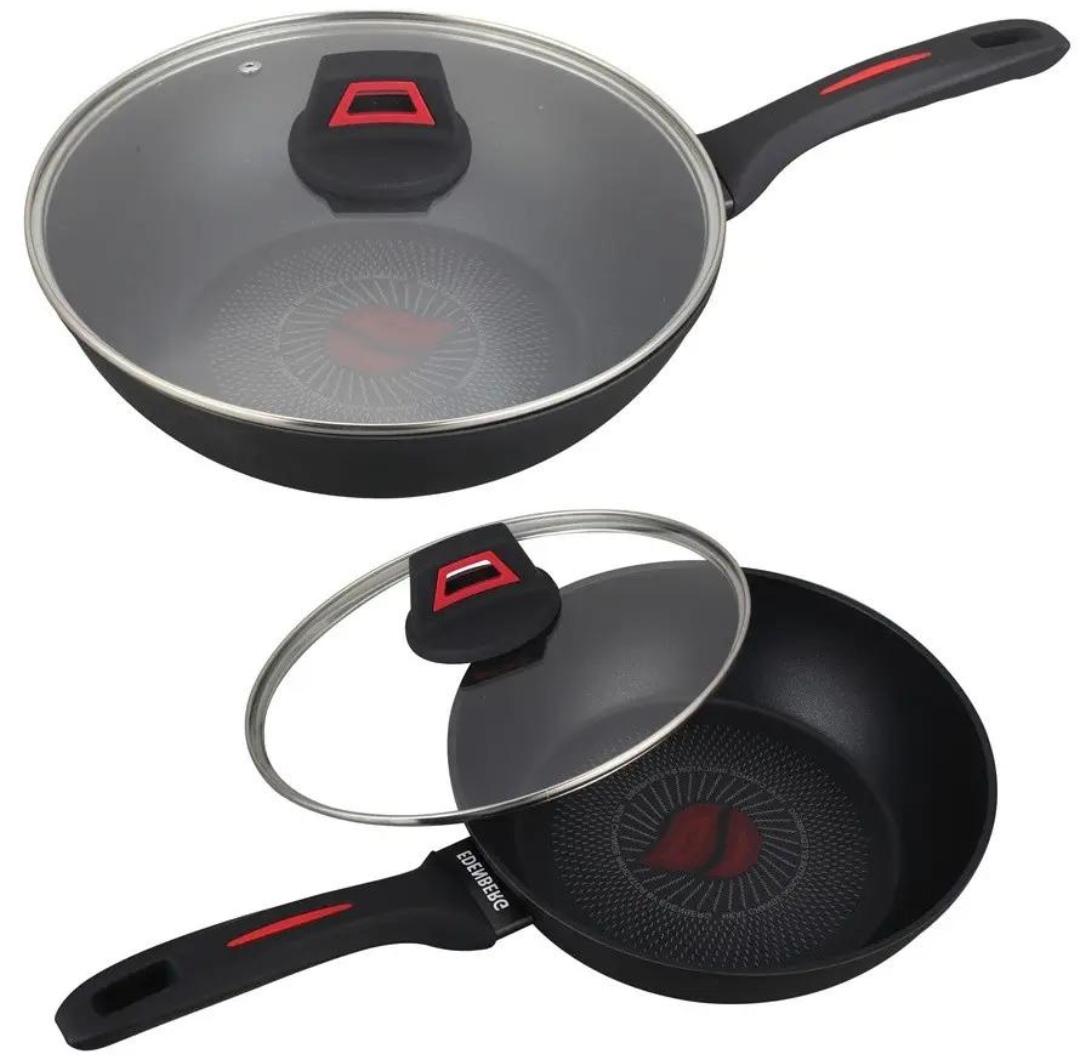 Сковорода со стеклянной крышкой Edenberg EB-13088 с термоиндикатором 28x7,5 см (EB-13088) - фото 4 Сковорода со стеклянной крышкой Edenberg EB-13088 с термоиндикатором 28x7,5 см (EB-13088) - фото 4