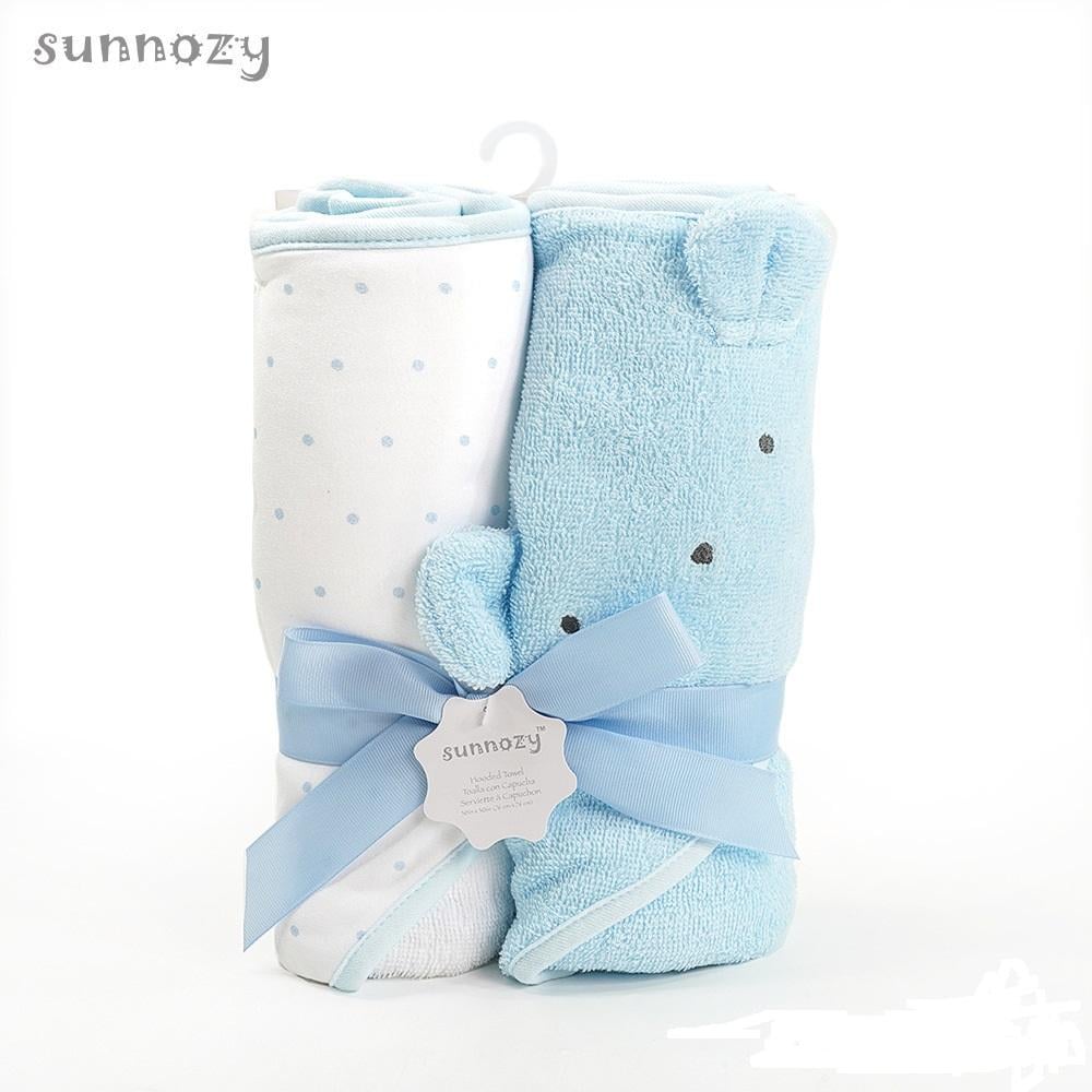 Полотенце уголок Sunnozy детское с капюшоном набор 2 шт. 75х75 см Голубой - фото 4 Полотенце уголок Sunnozy детское с капюшоном набор 2 шт. 75х75 см Голубой - фото 4