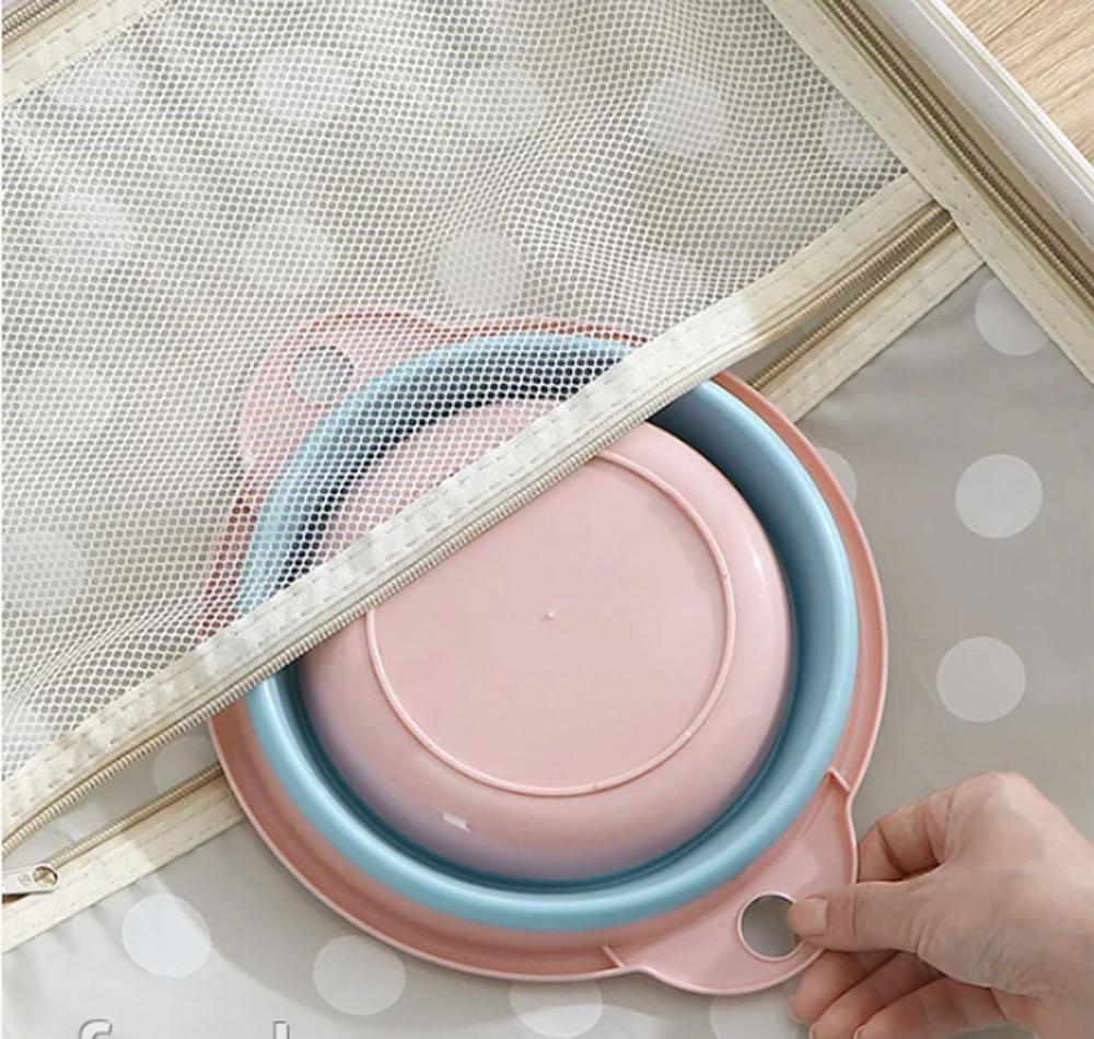 Таз-миска складаний пластиковий 23x20x8,5 см Рожевий - фото 12