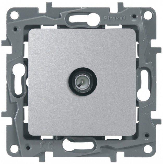 Розетка TV одиночна Legrand 672451 Etika пластикова для врізного монтажу Алюмінієвий