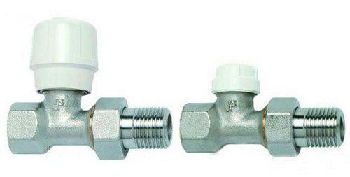Комплект радиаторных кранов RBM Jet-line прямой 1/2" с ручной регулировкой 2 шт