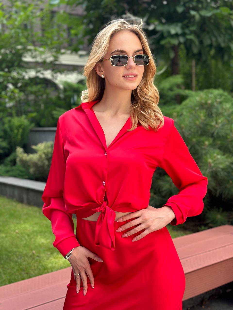 Жіноча блуза з шовку Армані M Червоний (2656491021)