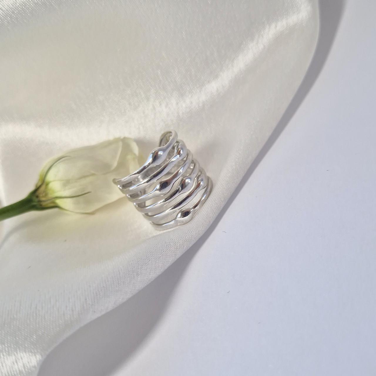 Кольцо широкое без камней тирамису серебро 925 пробы родированное 6,07 г р. 18,5 (1988рк)