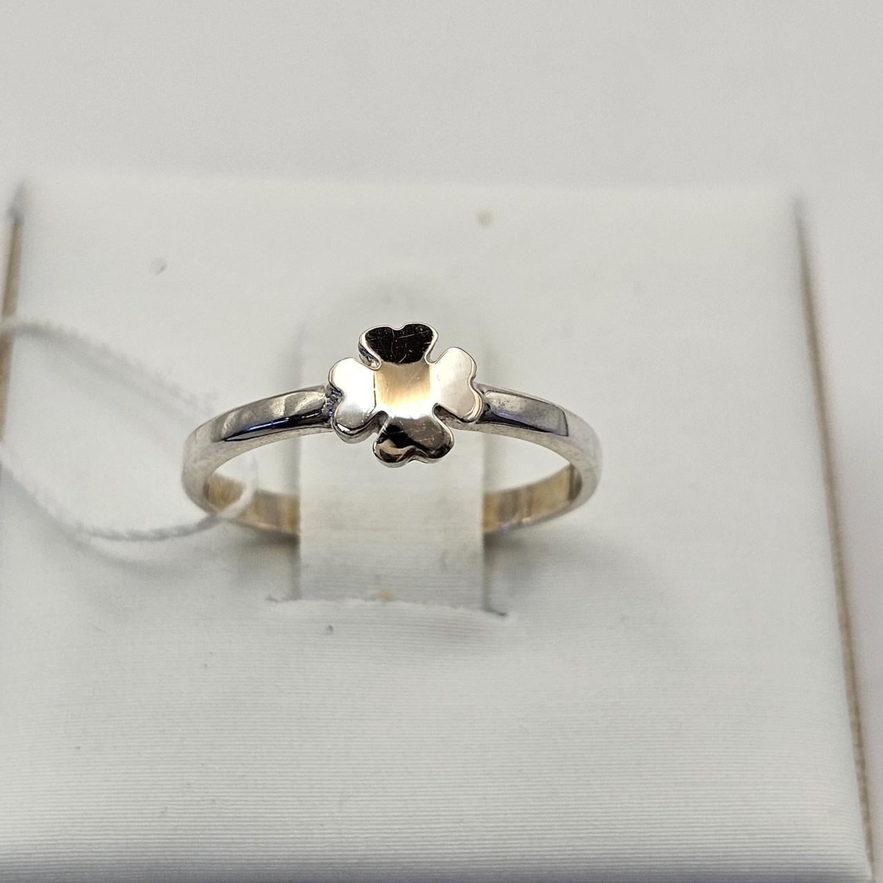 Кольцо серебряное с золотой пластиной Клевер р. 17 0,91 г (3038400802) Кольцо серебряное с золотой пластиной Клевер р. 17 0,91 г (3038400802)