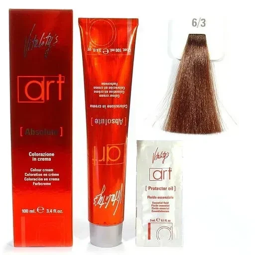 Крем-краска для волос с масляным коктейлем Vitality’s Art Absolute Hair Color Cream 6/3 Золотой темный блондин 100 мл