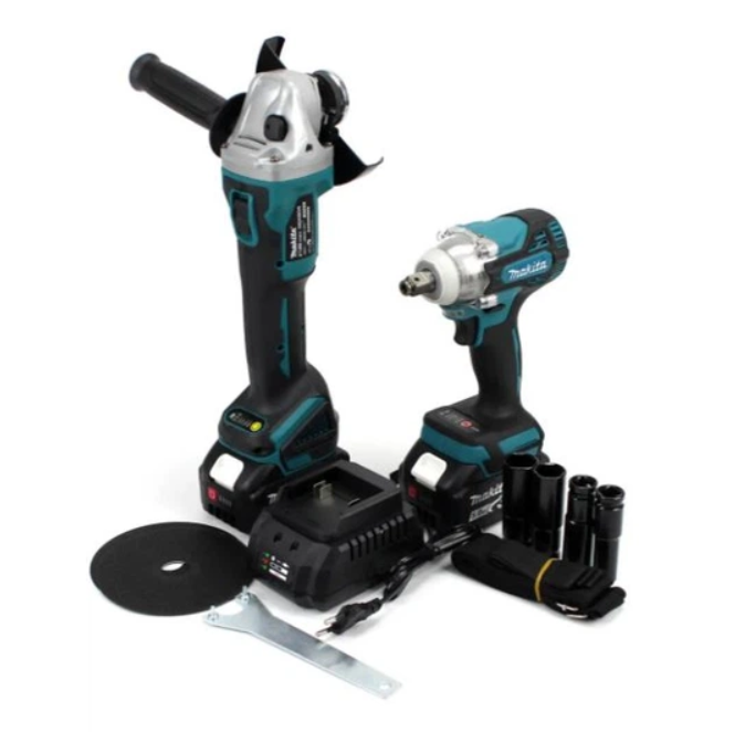 Набор инструментов аккумуляторный Гайковерт DTW301/Болгарка DGA504 Makita 48V 6.0 Ah 2 шт. АКБ Синий (31269498)