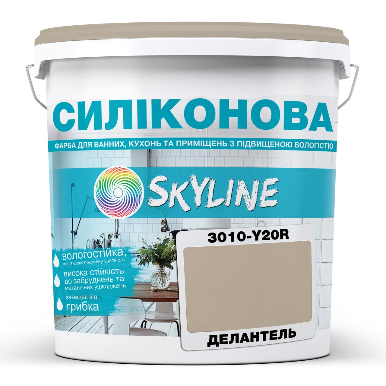 Фарба для вологих приміщень Skyline 3010-Y20R 3 л Делантель (686b90aae1a1ec59497f9dcf) - фото 1