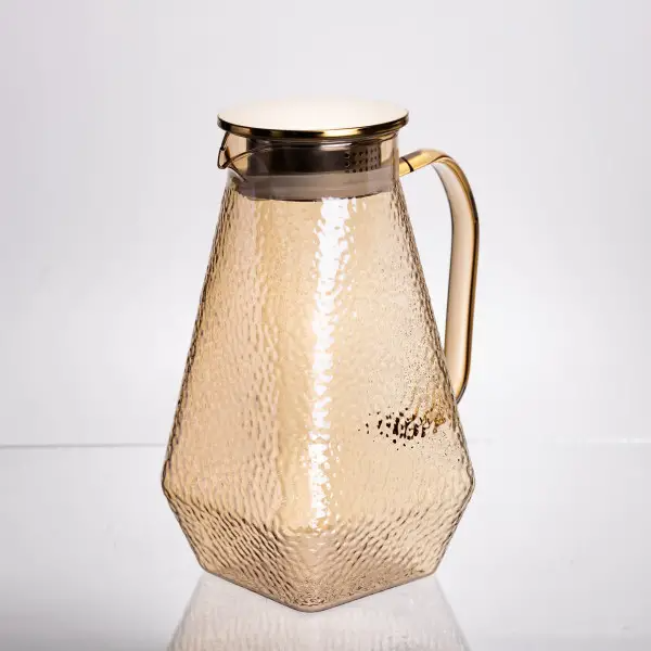 Набір глечик зі склянками фактурні 1,8/0,2 л Бурштиновий - фото 2