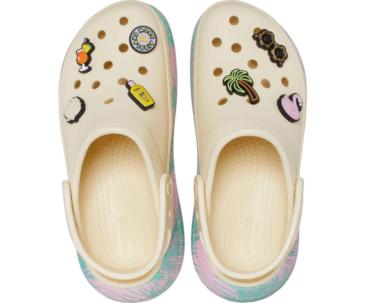 Сабо женские Crocs Crush Spring Break Clog M7W9 р. 40/26 см Vanilla/Multi (18966273) - фото 4