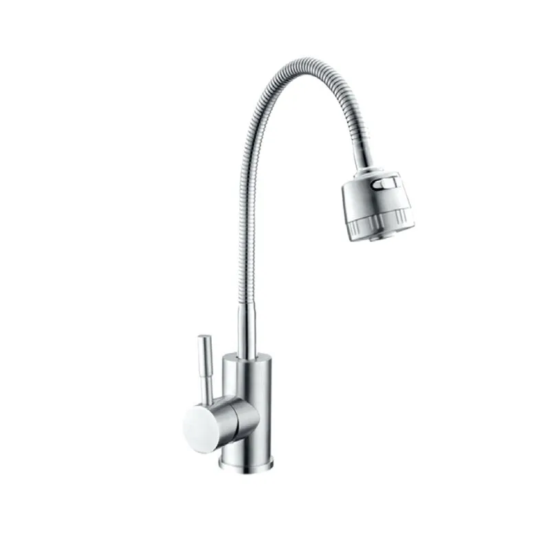 Смеситель для кухни Champion SUS-011 нержавеющая сталь/хром с рефлекторным изливом Chrome Reflector (CH6538)