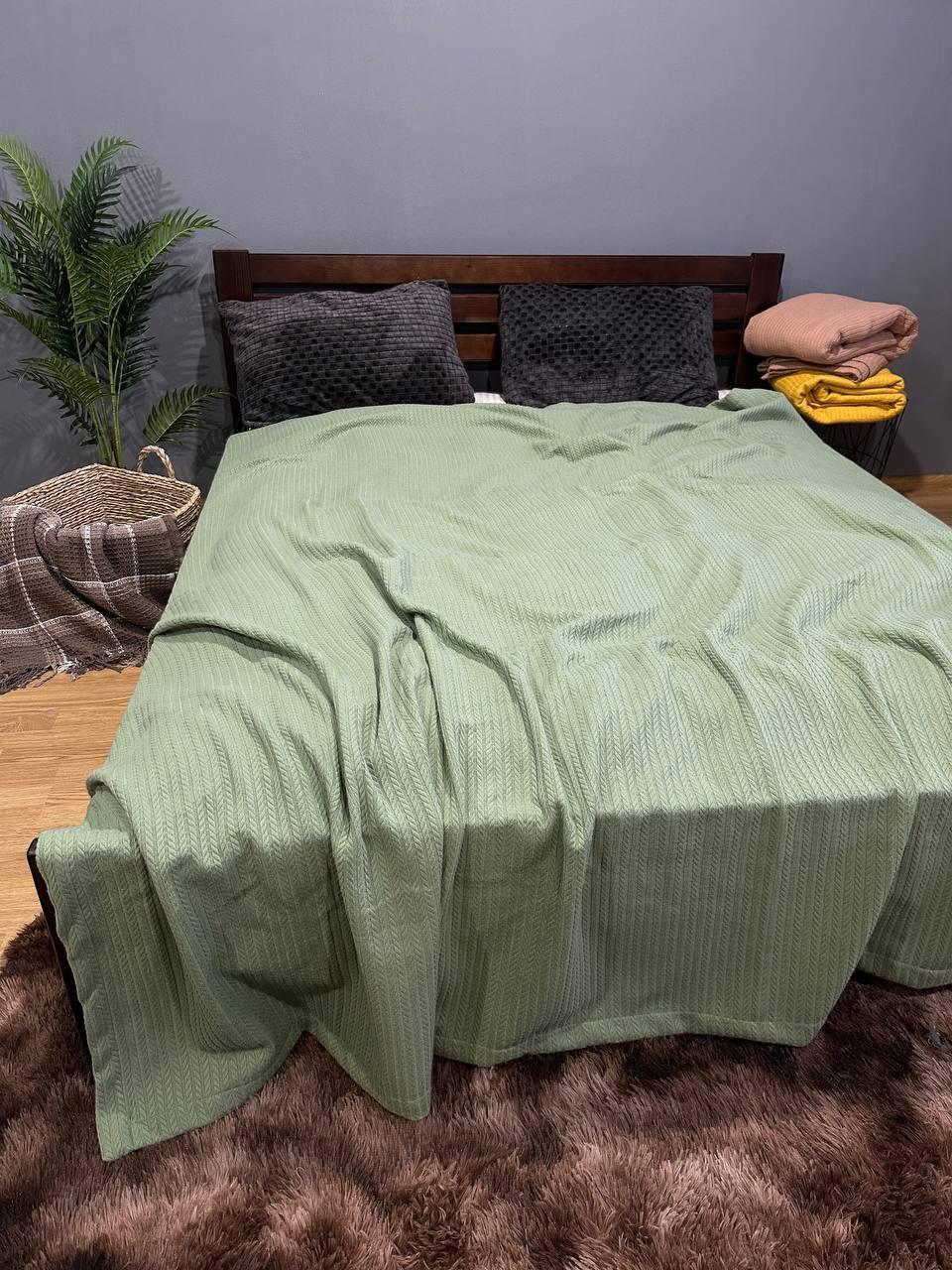 Покрывало-одеяло полуторное 160х230 см Зеленый (П4К-post-piqe-009)