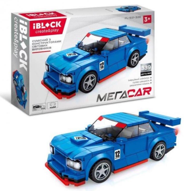 Конструктор Iblock Инерционная машинка 339 дет.