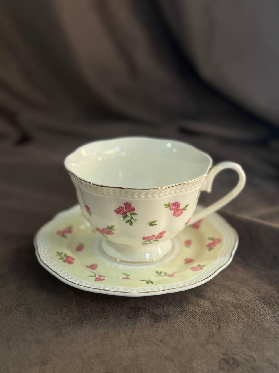 Чайный сервиз Elisey Сад роз керамический 230 мл 12 предметов Белый (9292-016) - фото 5