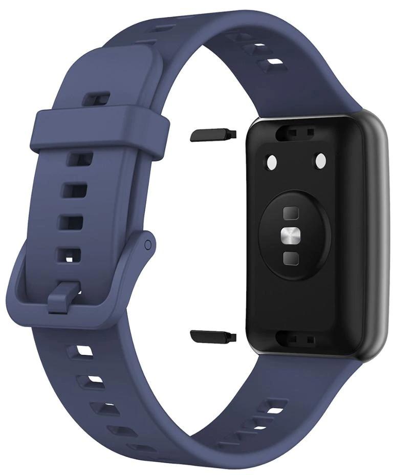 Ремешок силиконовый Jsota для Huawei Watch Fit Blue/Grey (18457-0F) - фото 1 Ремешок силиконовый Jsota для Huawei Watch Fit Blue/Grey (18457-0F) - фото 1